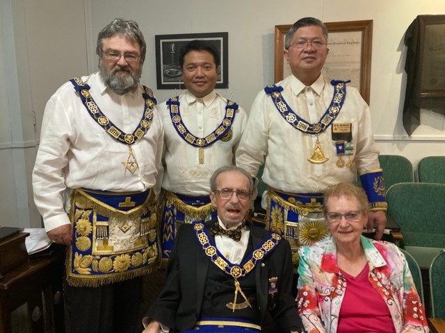 Presentation of Honorary Past Grand Master’s jewel and undressed apron to MWB Bernard Gross (September 2, 2022)